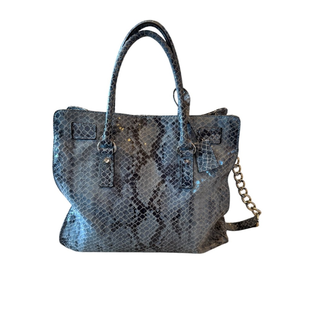 Michael’s Kors Blue Snakeskin Hamilton Bag - Picture 8 of 11